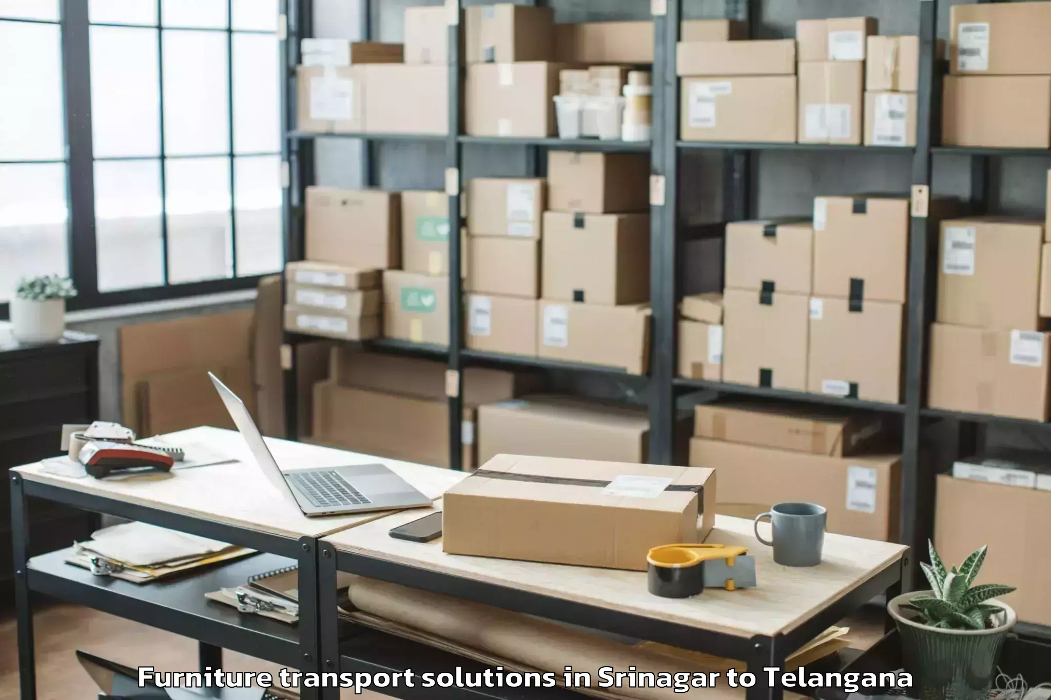 Top Srinagar to Lingalaghanpur Furniture Transport Solutions Available